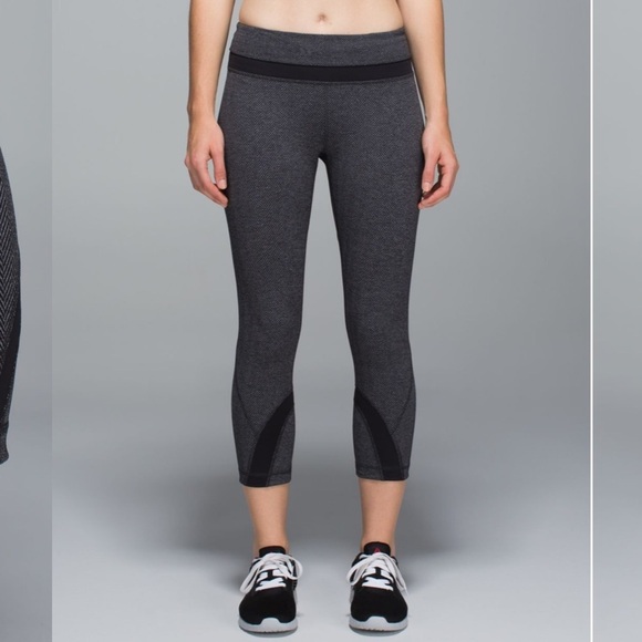 Lululemon Run: Inspire Crop II Luxtreme Giant Herringbone Black - Picture 9 of 12